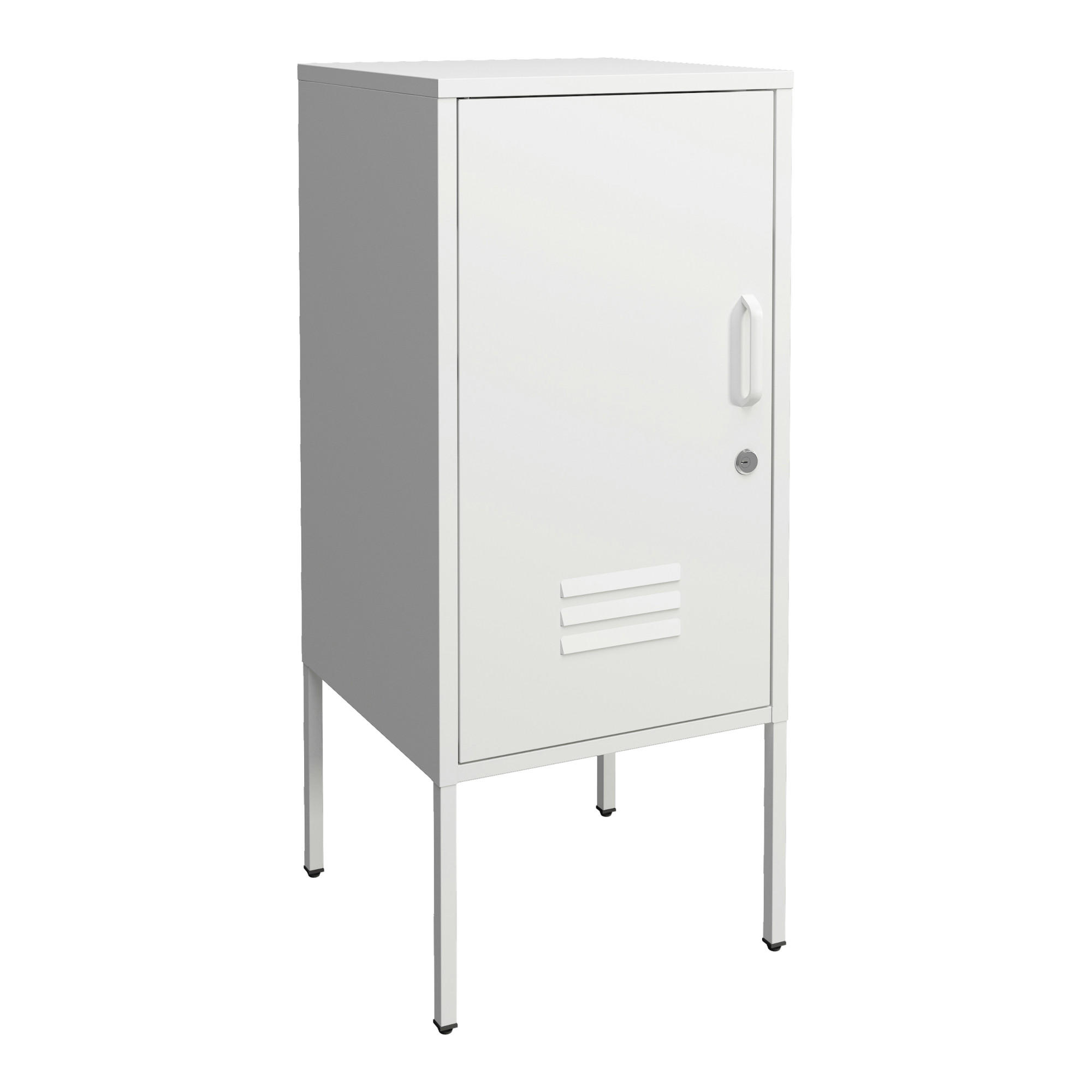 NACHTTISCH Hausjärvi - Weiß, Metall (35/82/35cm) - [en.casa]