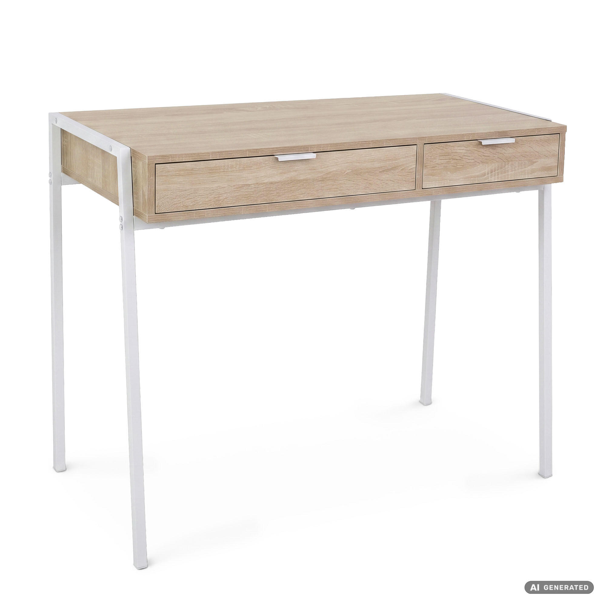 SCHREIBTISCH ZENTIA 100 cm Sonoma Eiche - Weiß/Sonoma Eiche, Holzwerkstoff (100/45/80.5cm) - Akord