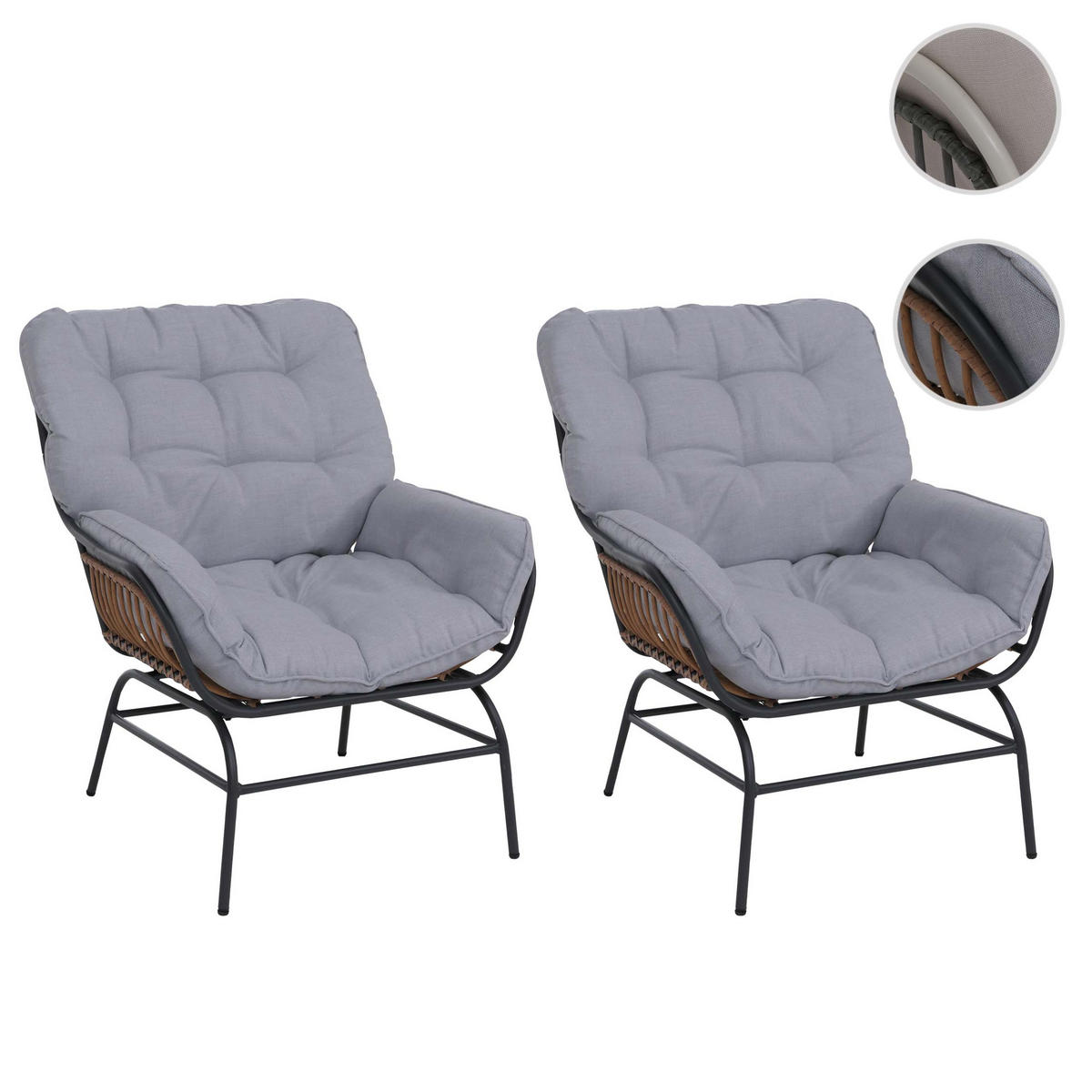 ZÁHRADNÁ STOLIČKA Sivá, Svetlo sivá - sivá/svetlosivá, kompozitné drevo (77/90/80cm) - MCW