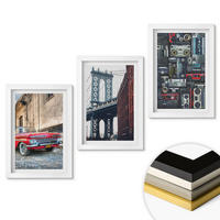 WANDBILDER 3er-Set - 20x30 cm Weißer Rahmen - Alte Autobrücke Brooklyn Retro-Audio - Weiß, Kunststoff (20/30cm) - ArtPrintCave