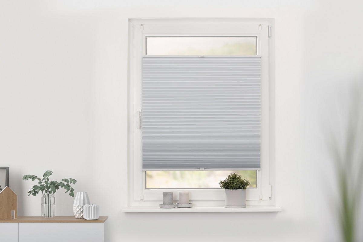 THERMO-PLISSEE KLEMMFIX OHNE BOHREN, VERDUNKELUNG, VERSPANNT - Weiß, Kunststoff (70/210cm) - Lichtblick Original