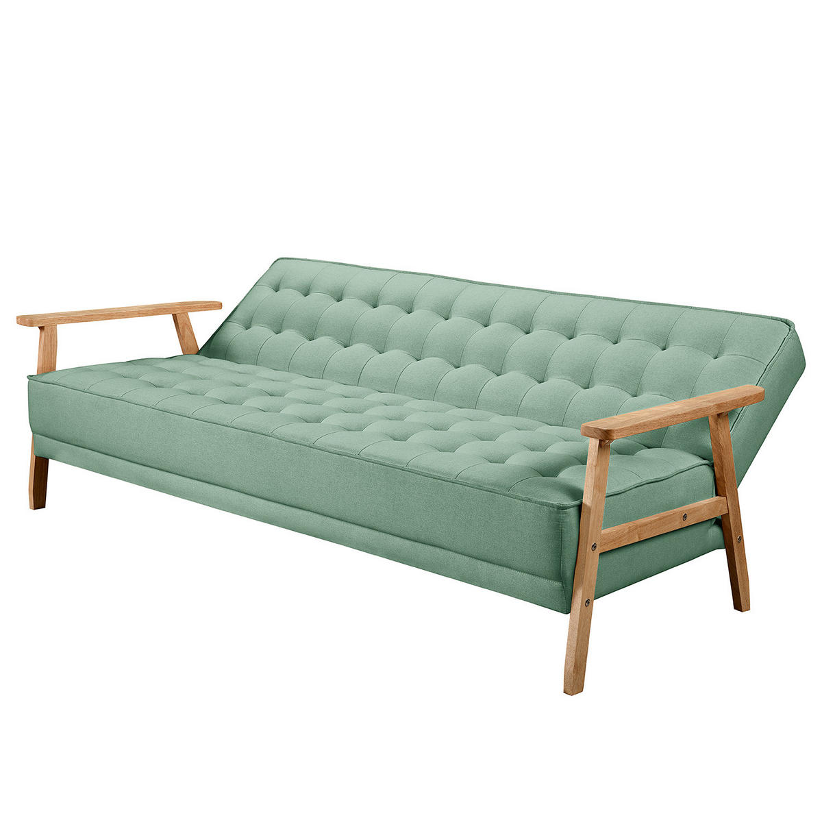 SCHLAFSOFA - Mintgrün, Birkenholz/Textil (204/85/86cm) - home24