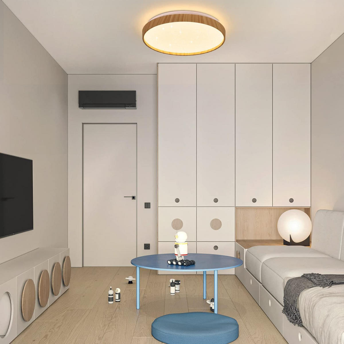 LED stropní svítidlo Lukas 40/40/6 cm - hnědá, kov (40/40/6cm) - Nettlife
