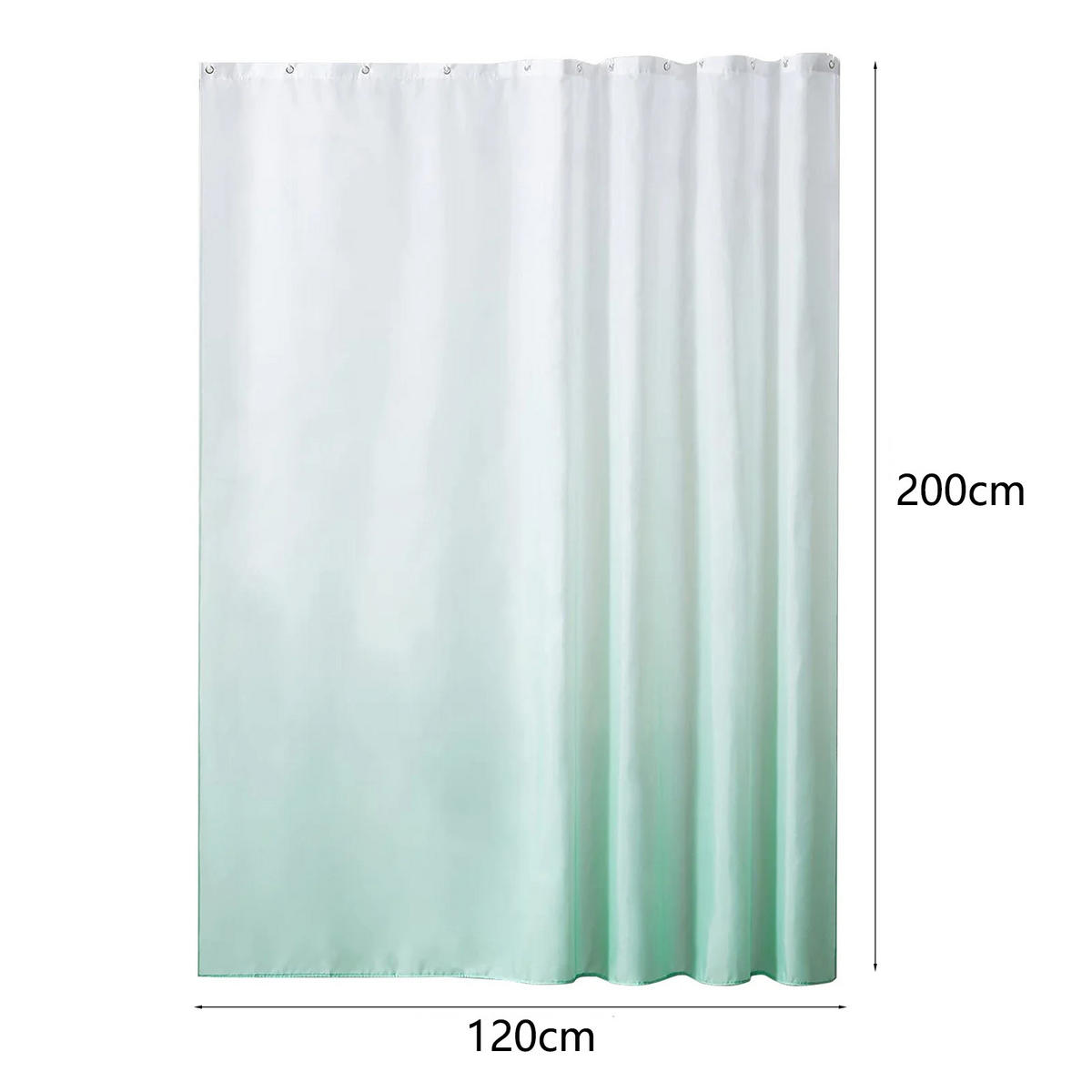 DUSCHVORHANG Hellgrün Polyester 120 x 200 cm wasserdicht schimmelresistent modern schlicht - Grün, Textil (120/200cm) - MCBOSON