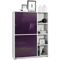 HIGHBOARD Cuba Türen in Brombeer Hochglanz - Brombeere, Holzwerkstoff (79/105.5/35.5cm) - Vladon