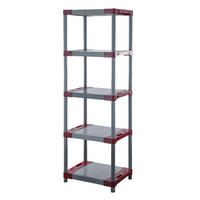 KUNSTSTOFFREGAL BIG GREY BEAR Tall 180x60x46cm Fachlast 160kg Grau-Rot - Rot, Kunststoff (60/180/46cm) - PROREGAL