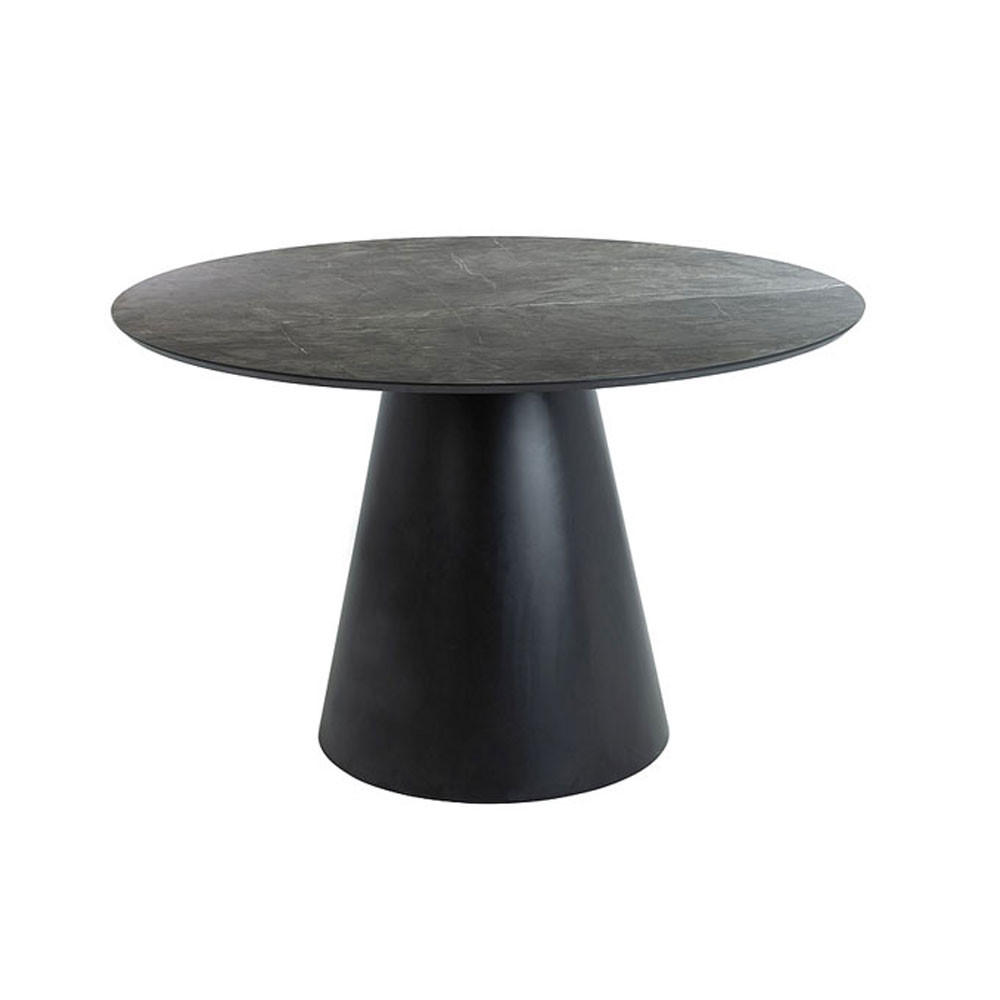 ESSTISCH Angel Marmor grau / schwarz 120 / 120 / 76cm - Schwarz/Grau, Holz/Holzwerkstoff (120/120/76cm) - Feldmann-Wohnen