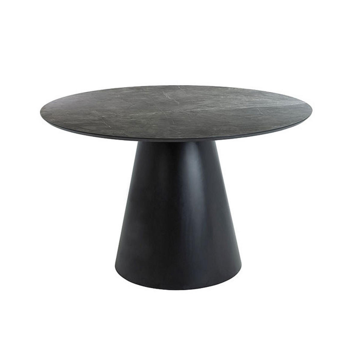 ESSTISCH Angel Marmor grau / schwarz 120 / 120 / 76cm - Schwarz/Grau, Holz/Holzwerkstoff (120/120/76cm) - Feldmann-Wohnen