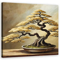 WANDBILD bonsai baum japan - Beige, Textil (50/50cm) - Feeby