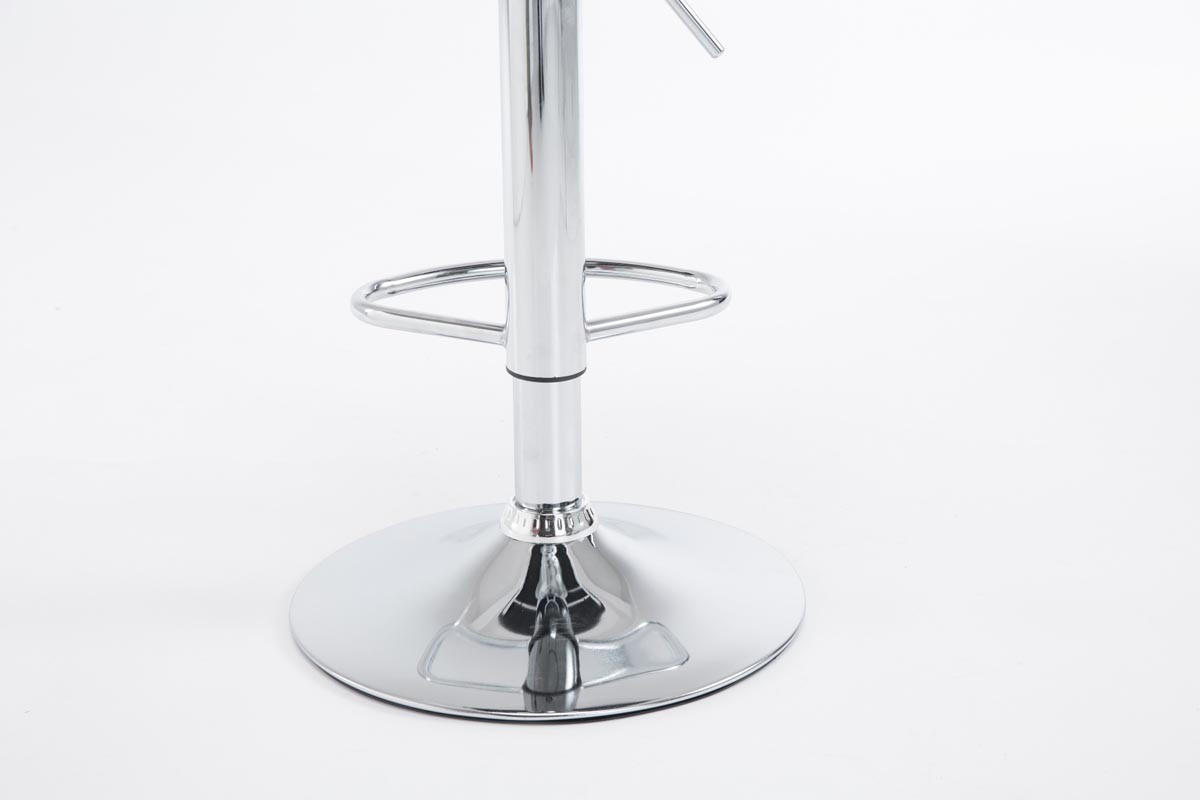 BARHOCKER Birid Kunstleder Weiß 38, - Weiß, Leder/Metall (38.5/95/47cm) - DELUKE