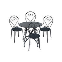 GARTENESSGRUPPE im Set - 4 -Sitzer - Metall - anthrazitgrau - GUERMANTES - Anthrazit, Metall - Vente-Unique