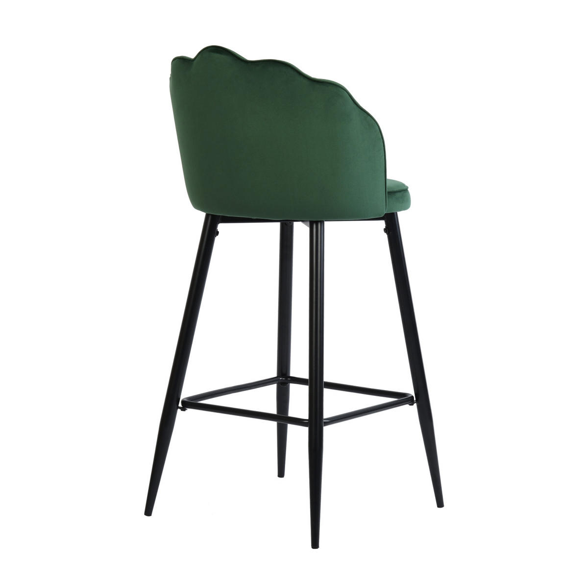 BARHOCKER 2er-Set Metallfüße, Samt, grün - Schwarz/Grün, Holzwerkstoff/Textil (50/101/55cm) - Urban Meuble