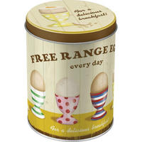 VORRATSDOSE rund Free Range Eggs - Currygelb/Creme, Metall (10/13/10cm) - Nostalgic-Art