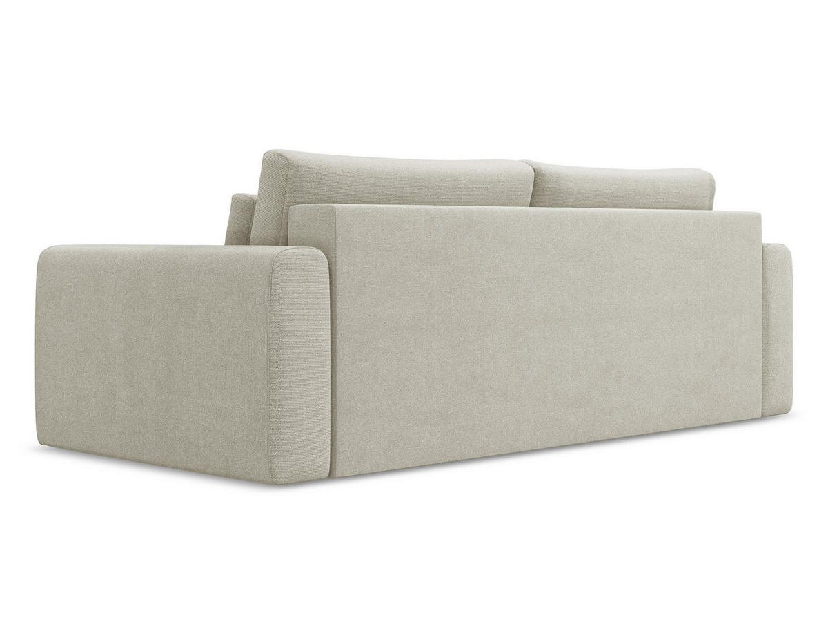 3-SITZER SOFA mit Schlaffunktion Strukturstoff Stoff Beige - Beige/Creme, Kunststoff/Textil (238/82/105cm) - Makamii
