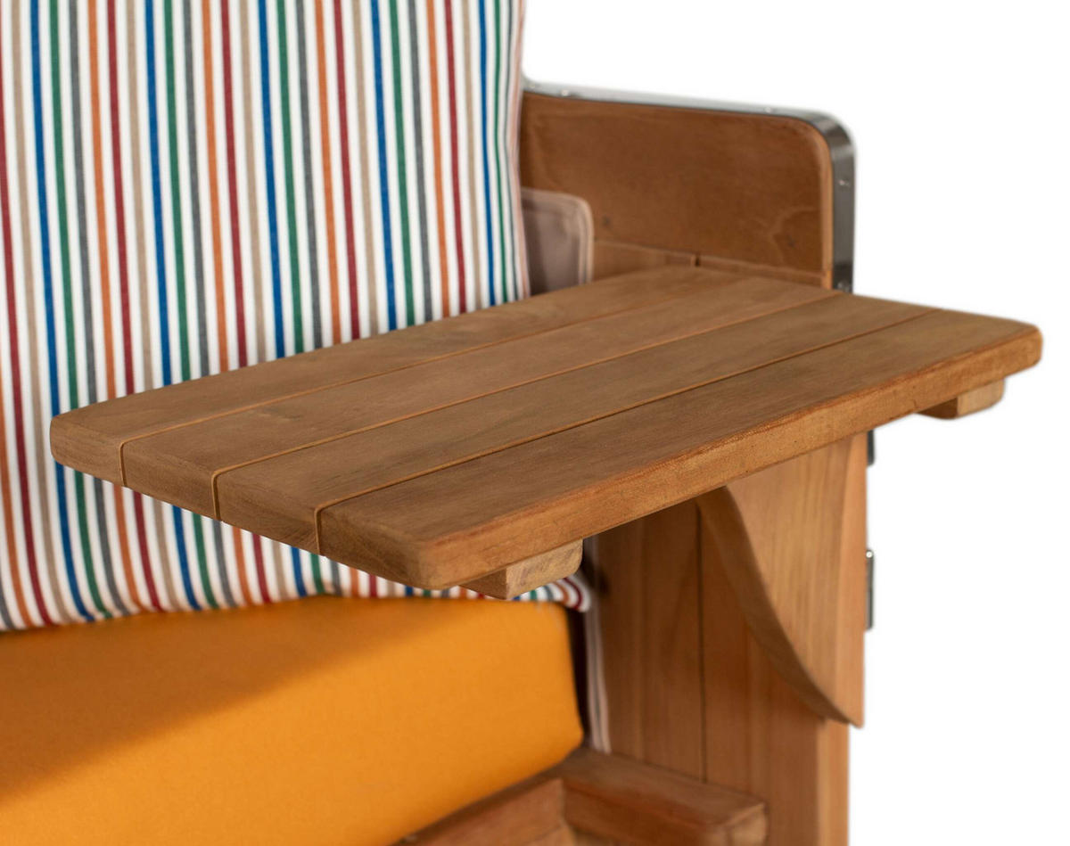 STRANDKORB XXL Düne Grande Teak Banana - Gelb/Braun, Metall (142/170/95cm) - Mr. Deko