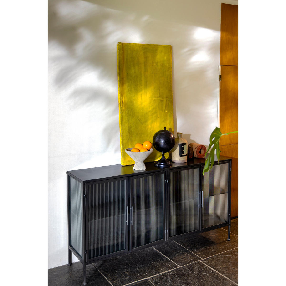 SIDEBOARD Boli Niedrig Metal Black - Schwarz, Metall (150/80/35cm) - Dutchbone