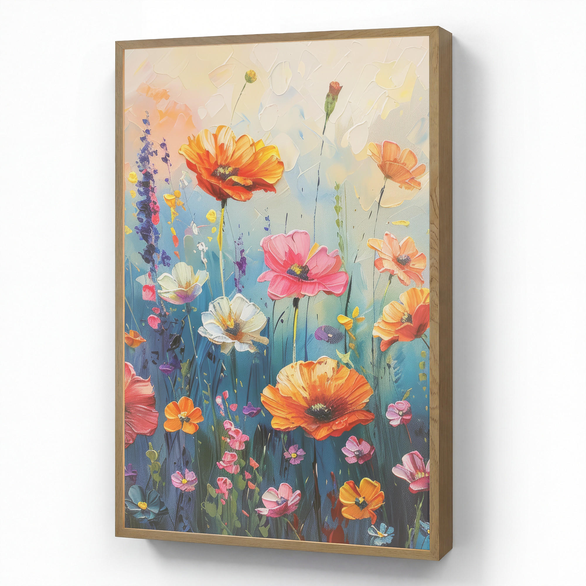 OnlyWow NÁSTĚNNÁ LAMPA S AKUMULÁTOREM Květiny - Příroda - Akvarel - Umění 60x90 cm
