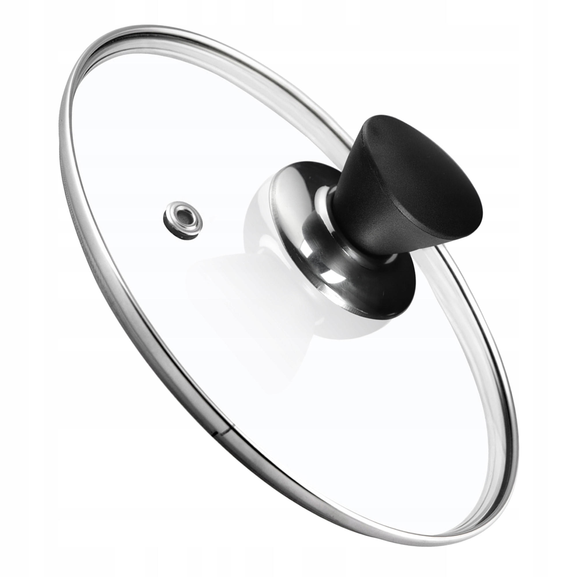 DECKEL mit schwarzem Griff, 20 cm - Transparent, Glas/Kunststoff (20cm) - KADAX