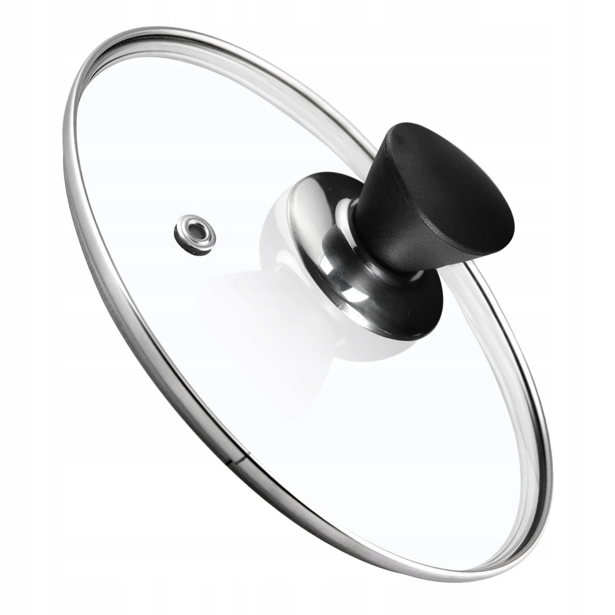 DECKEL mit schwarzem Griff, 20 cm - Transparent, Glas/Kunststoff (20cm) - KADAX