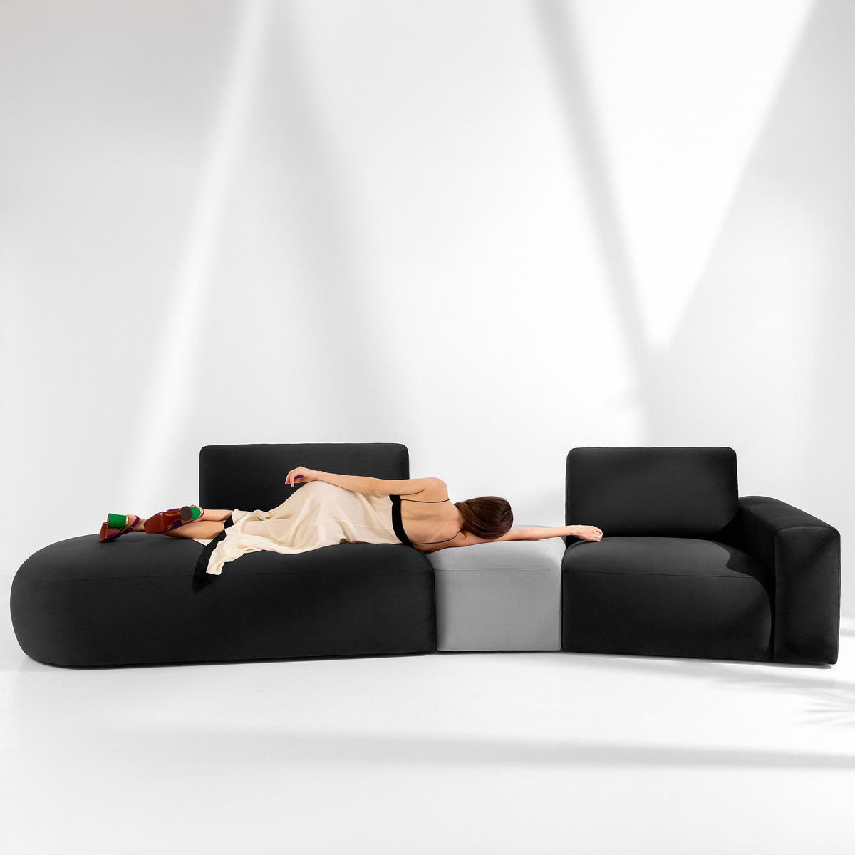 5-SITZER ECKSOFA ZUCCO Velour links, Dunkelgrau - Dunkelgrau, Textil (430/84/105cm) - KONSIMO®