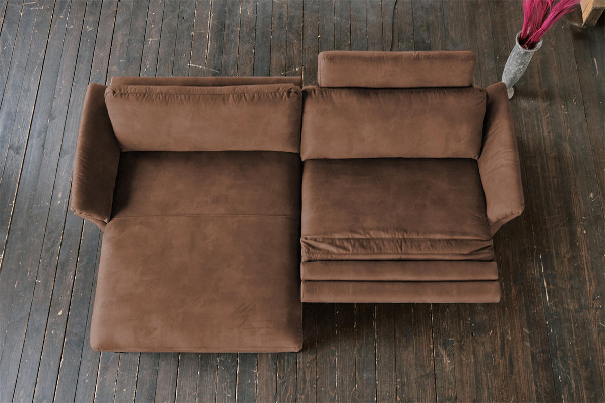 ECKSOFA MIT MOTORISCHER RELAXFUNKTION MALTA Braun Webstoff - Dunkelbraun/Schwarz, Buchenholz/Textil (302/175cm) - KAWOLA