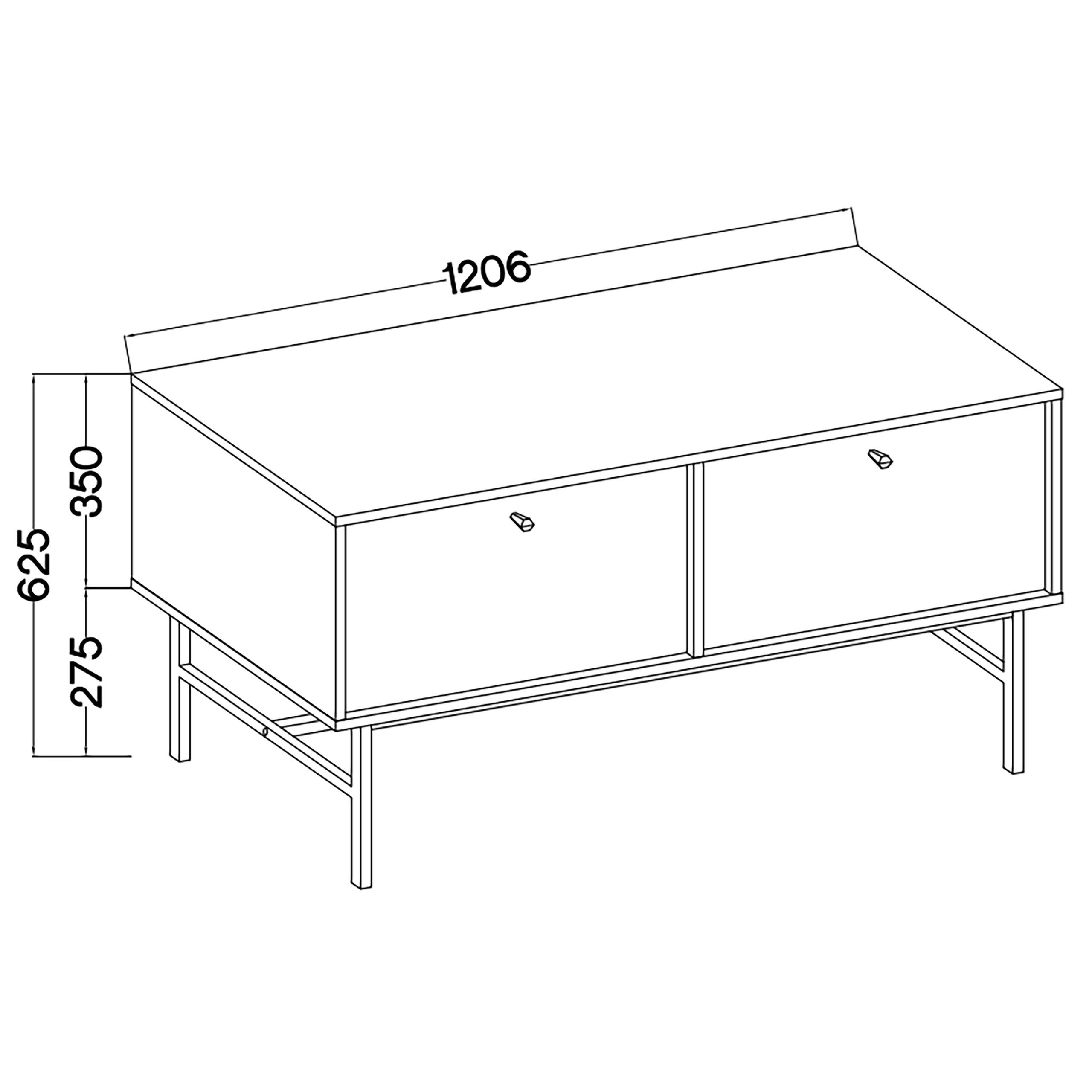 LOWBOARD TORINO 120,6x40,8x62,5 cm mit 2 Türen Graphitfarben - Graphitfarben, Holzwerkstoff (120.6/62.5/40.8cm) - MASSENO