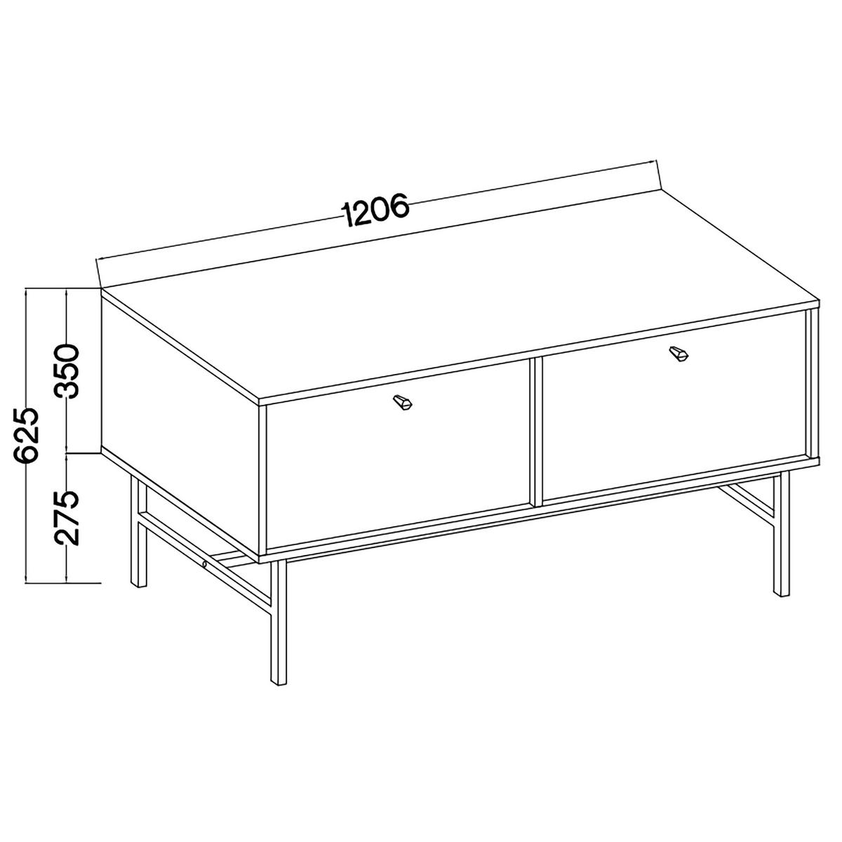 LOWBOARD TORINO 120,6x40,8x62,5 cm mit 2 Türen Graphitfarben - Graphitfarben, Holzwerkstoff (120.6/62.5/40.8cm) - MASSENO