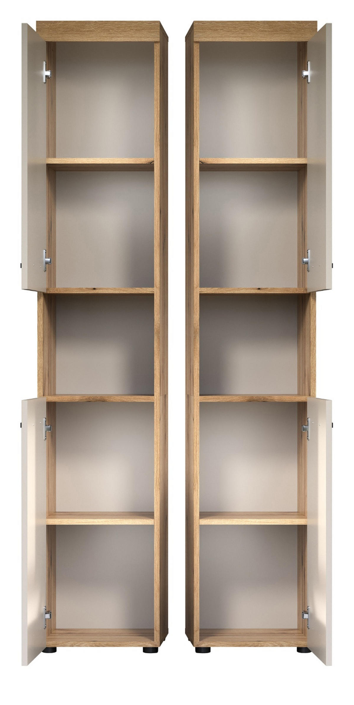 HOCHSCHRANK Kaschmir, Evoke Eiche 36 x 184 cm, Badschrank mit viel Stauraum - Kaschmir/Eichefarben, Holzwerkstoff/Kunststoff (30/185/30cm) - Top.Furn