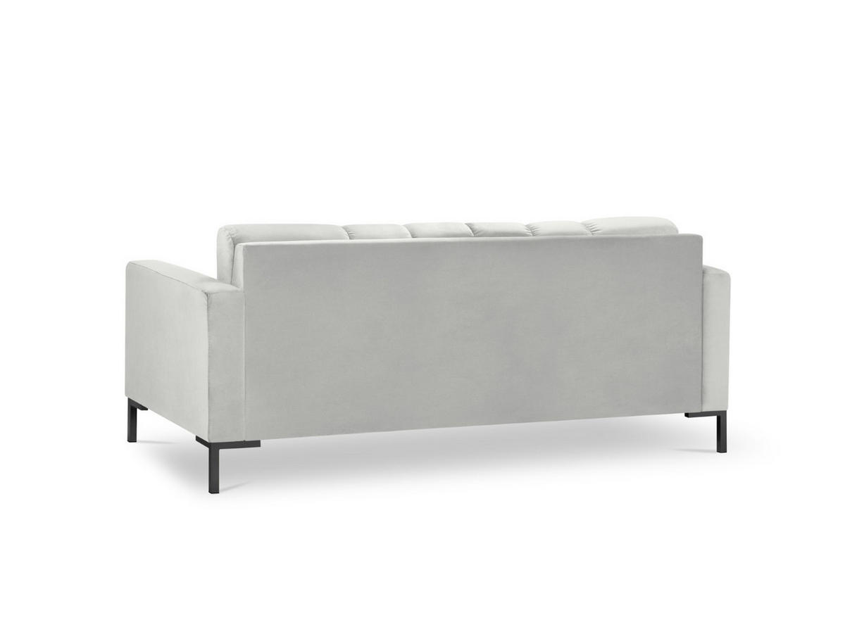 SOFA Mamaia aus Samt silber 2 Sitzplätze - Silberfarben, Textil (92/75/152cm) - Micadoni