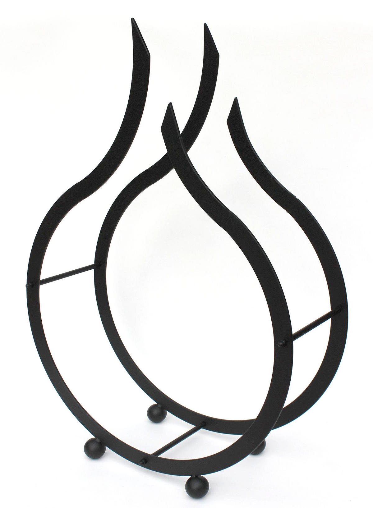 KAMINHOLZREGAL Flamme Metall Schwarz 78 cm - Schwarz, Metall (54/78/19cm) - DanDiBo