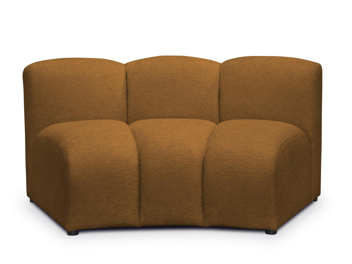 SOFAELEMENT Chenille Stoff Gelb - Currygelb/Schwarz, Holzwerkstoff/Kunststoff (147/70/89cm) - Makamii