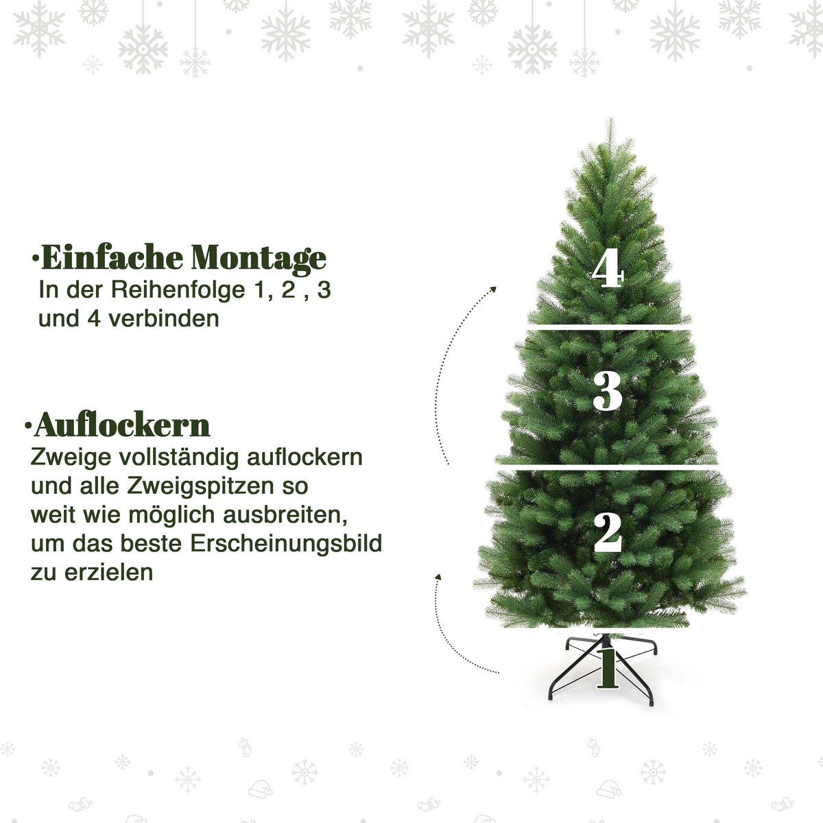 KÜNSTLICHER Weihnachtsbaum 185 cm,Fichten-Optik 819 PE-/PVC-Spitzen - Grün, Kunststoff (95/185cm) - Hometopia