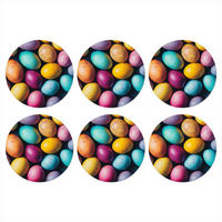 GLASUNTERSETZER Bunt - Ostereier - Spritzer 10x10 cm - Multicolor, Naturmaterialien (10/0.2cm) - MuchoWow