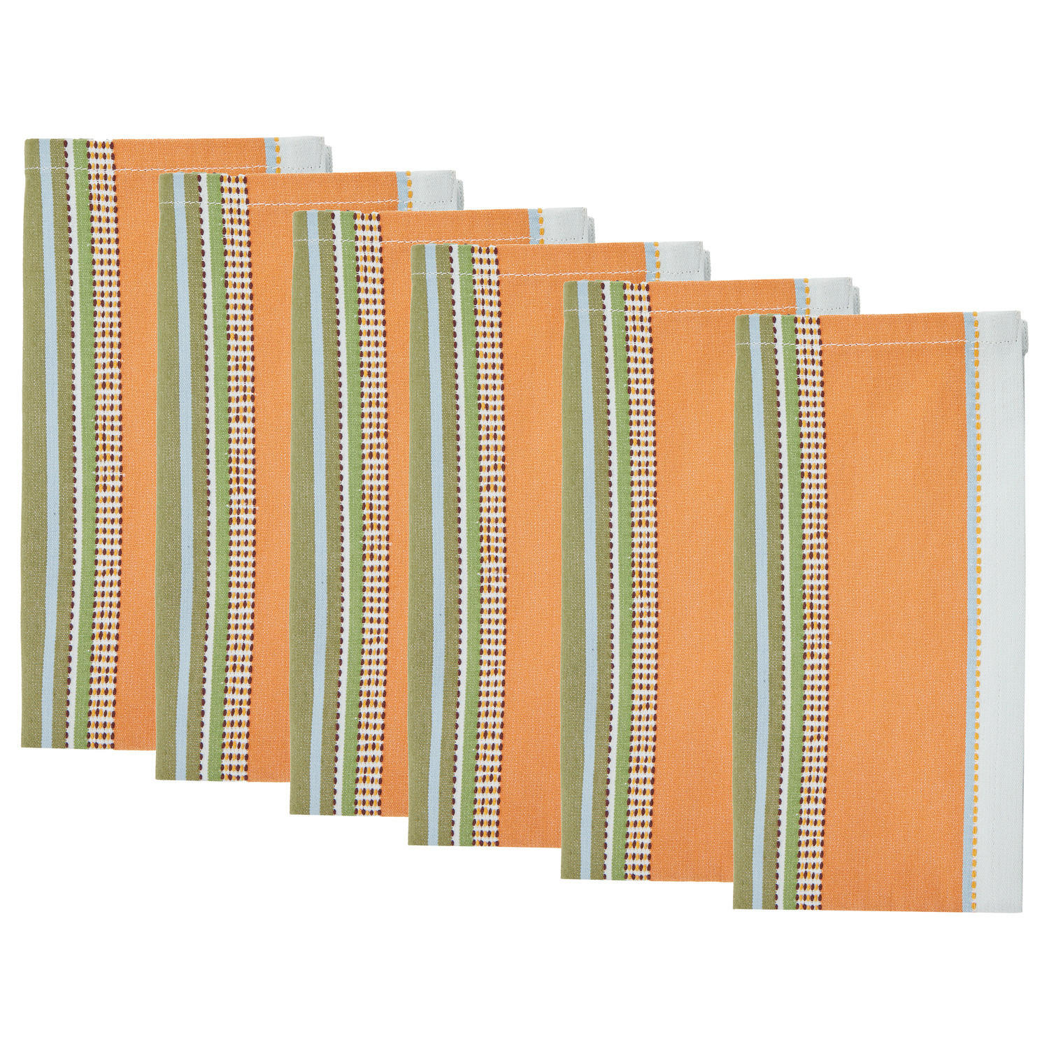 SERVIETTE (6er-Set) Supper Club 42x42 cm - Weiß/Orange, Textil (42/42cm) - Butlers