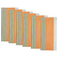 SERVIETTE (6er-Set) Supper Club 42x42 cm - Weiß/Orange, Textil (42/42cm) - Butlers