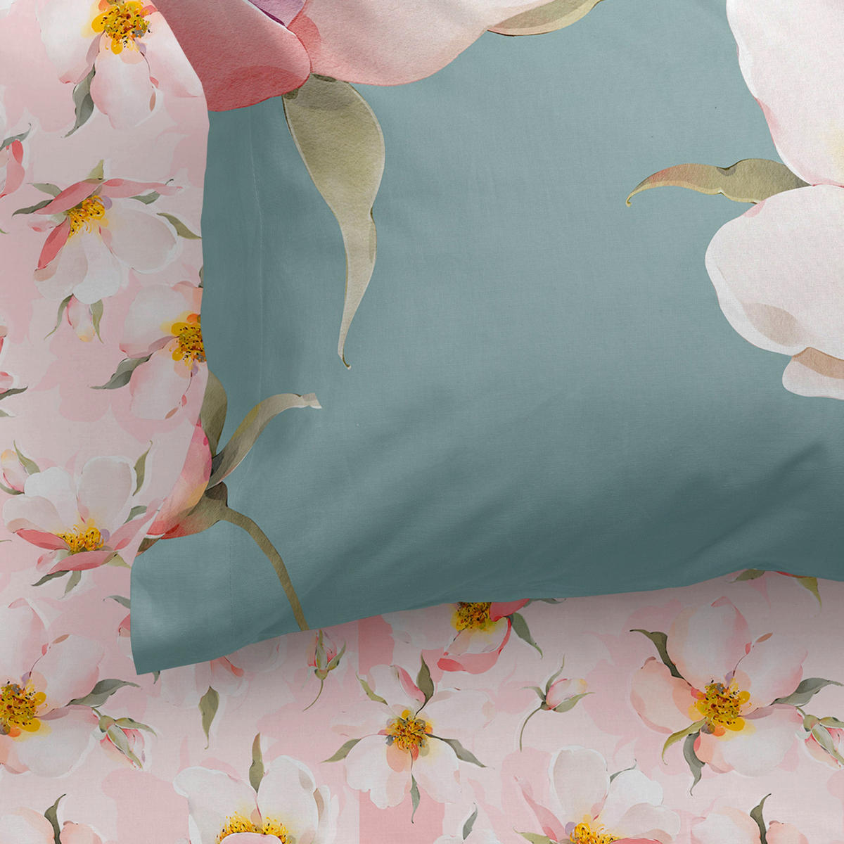 SPANNBETTTUCH spring blossom 140x200x32 cm mehrfarbig - Multicolor, Textil (140/200cm) - Happy Friday
