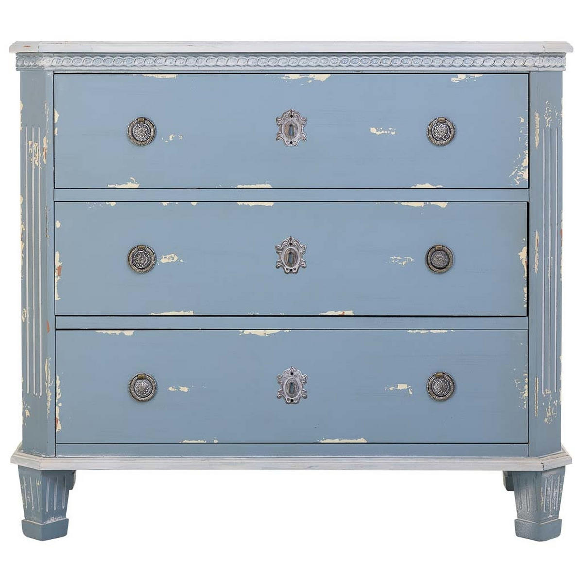 HOLZKOMMODE mit 3 schubladen 92x46x81 cm blau - Blau, Holz (92/81/46cm) - Wanderlust