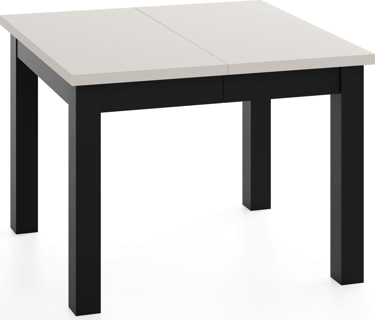 ESSTISCH Toren ausziehbar verlängerbar quadratisch, Kaschmir 100-200/100/76.5 cm - Kaschmir/Schwarz, Holz/Holzwerkstoff (100/100/77cm) - WFL GROUP