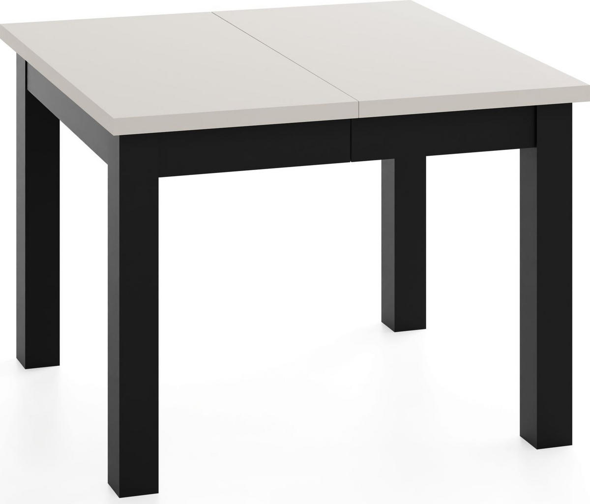 ESSTISCH Toren ausziehbar verlängerbar quadratisch, Kaschmir 100-200/100/76.5 cm - Kaschmir/Schwarz, Holz/Holzwerkstoff (100/100/77cm) - WFL GROUP