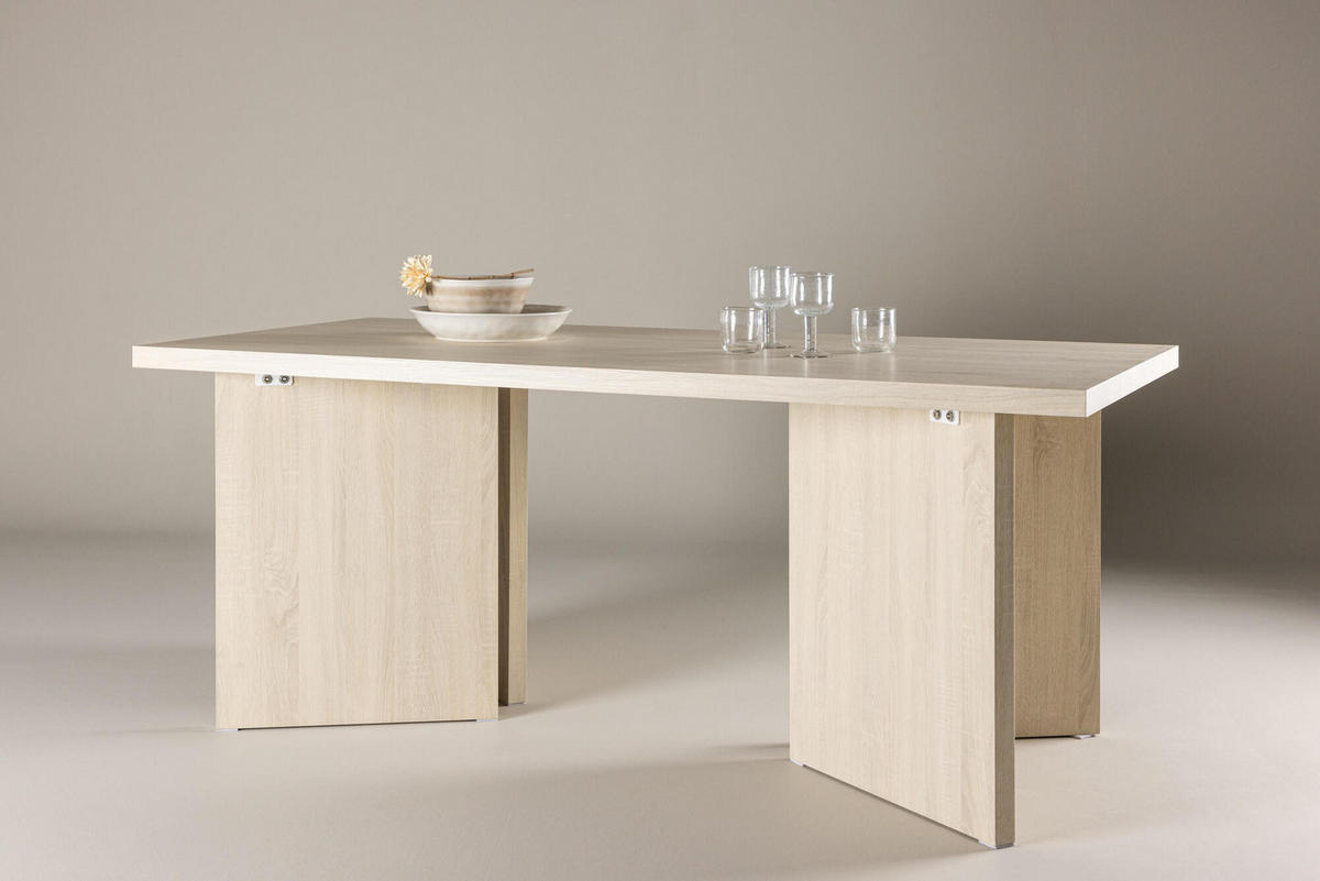 ESSTISCH BASSHOLMEN Beige 90x180x75 cm - Beige, Holzwerkstoff (180/90/75cm) - FURNLUX