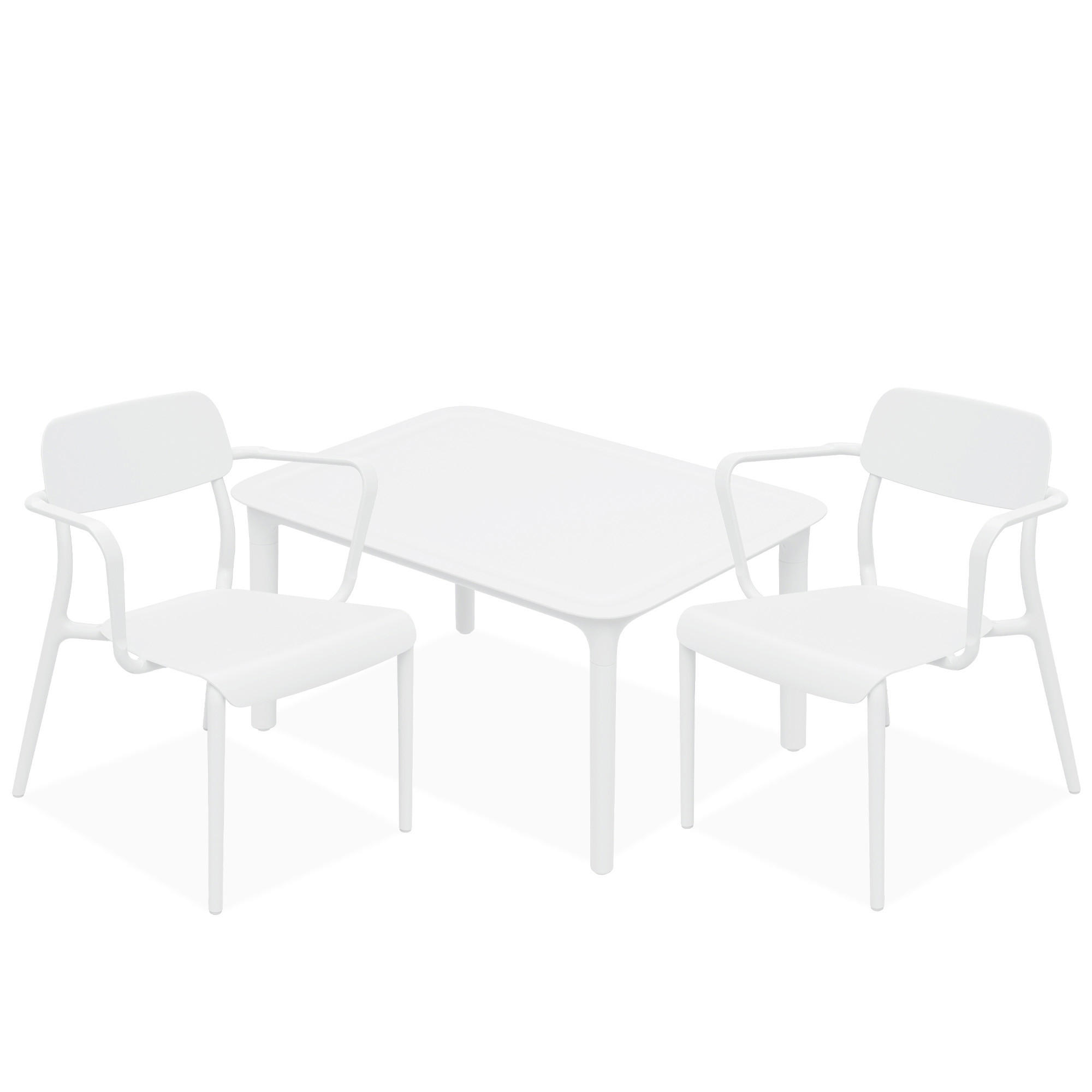 GARTENMÖBEL-SET GALIO, 3-tlg - Weiß, Kunststoff - KONSIMO®