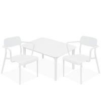 GARTENMÖBEL-SET GALIO, 3-tlg - Weiß, Kunststoff - KONSIMO®