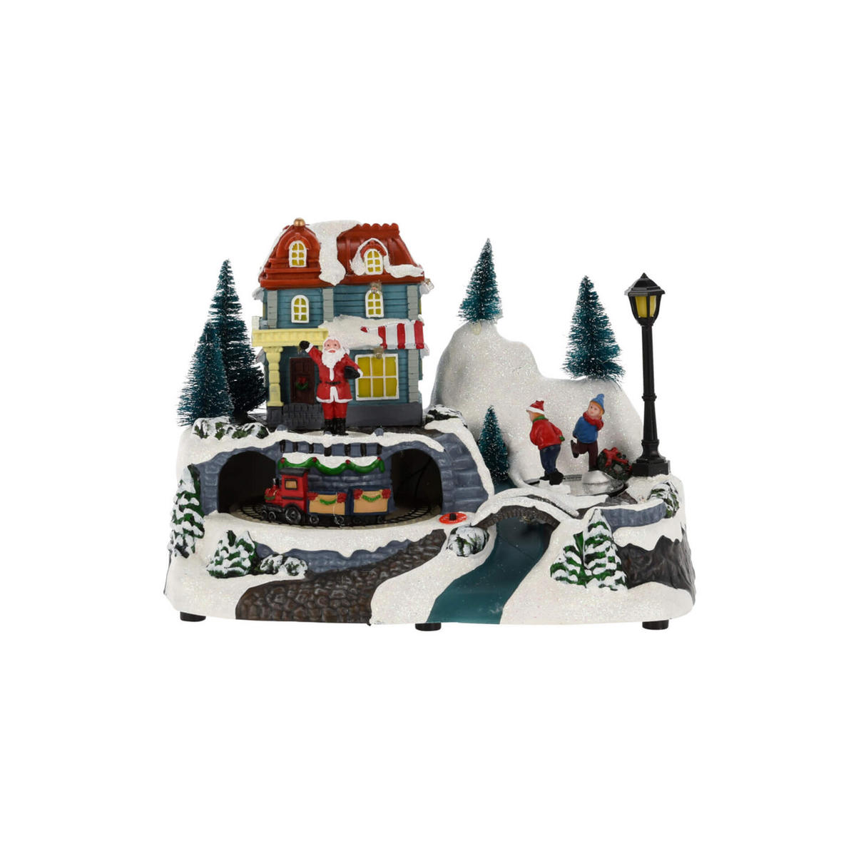 WEIHNACHTSDORF Mehrfarbig 15/24/17 cm - Multicolor, Kunststoff (15/17/24cm) - Mobili Rebecca