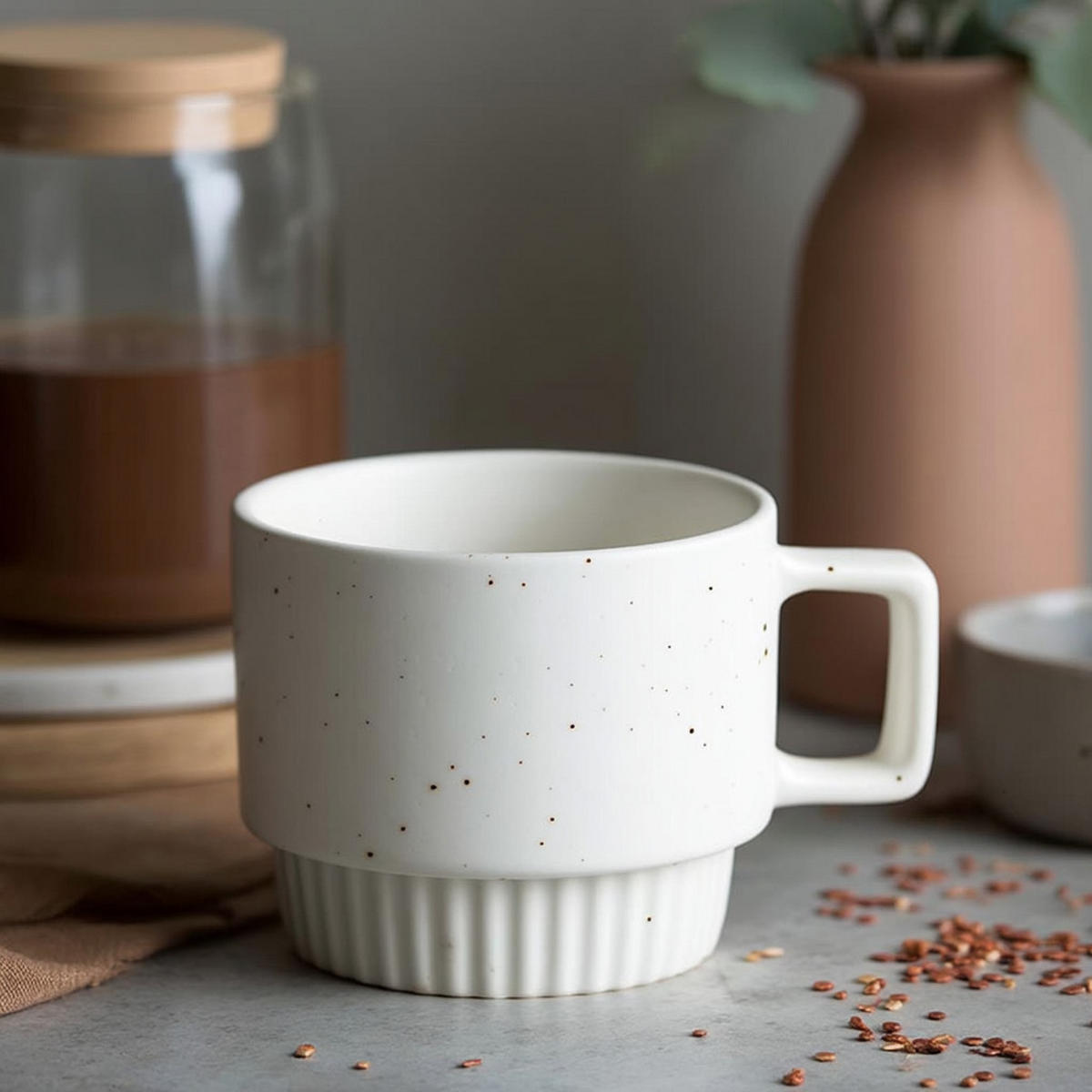 BECHER Dinah 360ml, Beige - Beige, Keramik (0.36L) - home&you