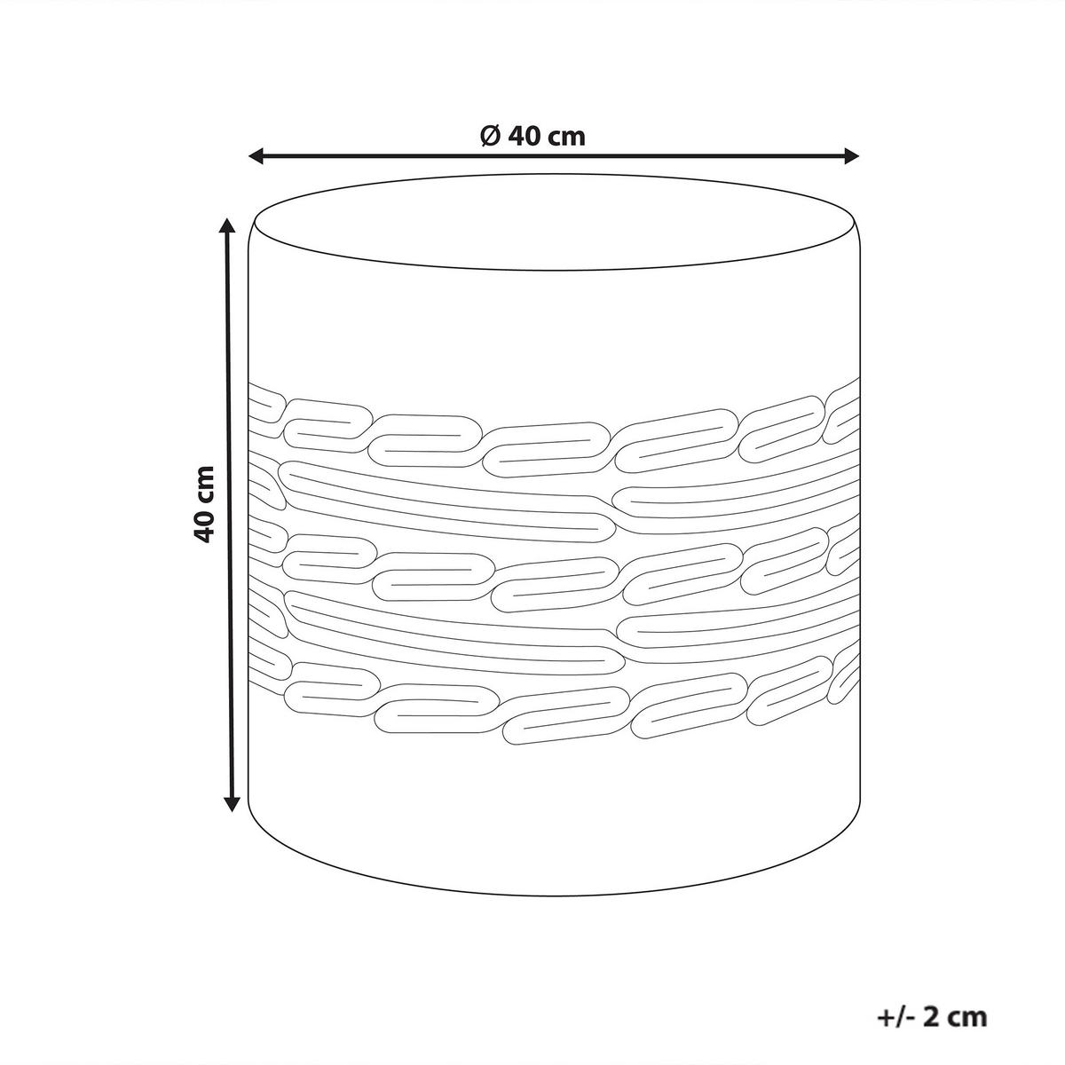POUF Weiß Abtin - Beige/Weiß, Naturmaterialien (40/40/40cm) - Beliani