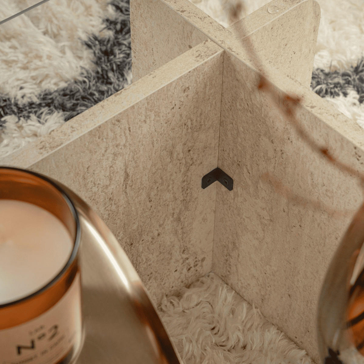 COUCHTISCH mit Tischplatte aus gehärtetem Glas 105/65/30 cm - Beige, Holzwerkstoff (110/65/30cm) - Calicosy