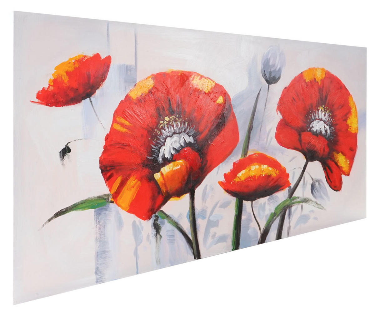 ÖLGEMÄLDE ROTER MOHN HANDGEMALT Mehrfarbig - Multicolor, Textil (140/70cm) - MCW