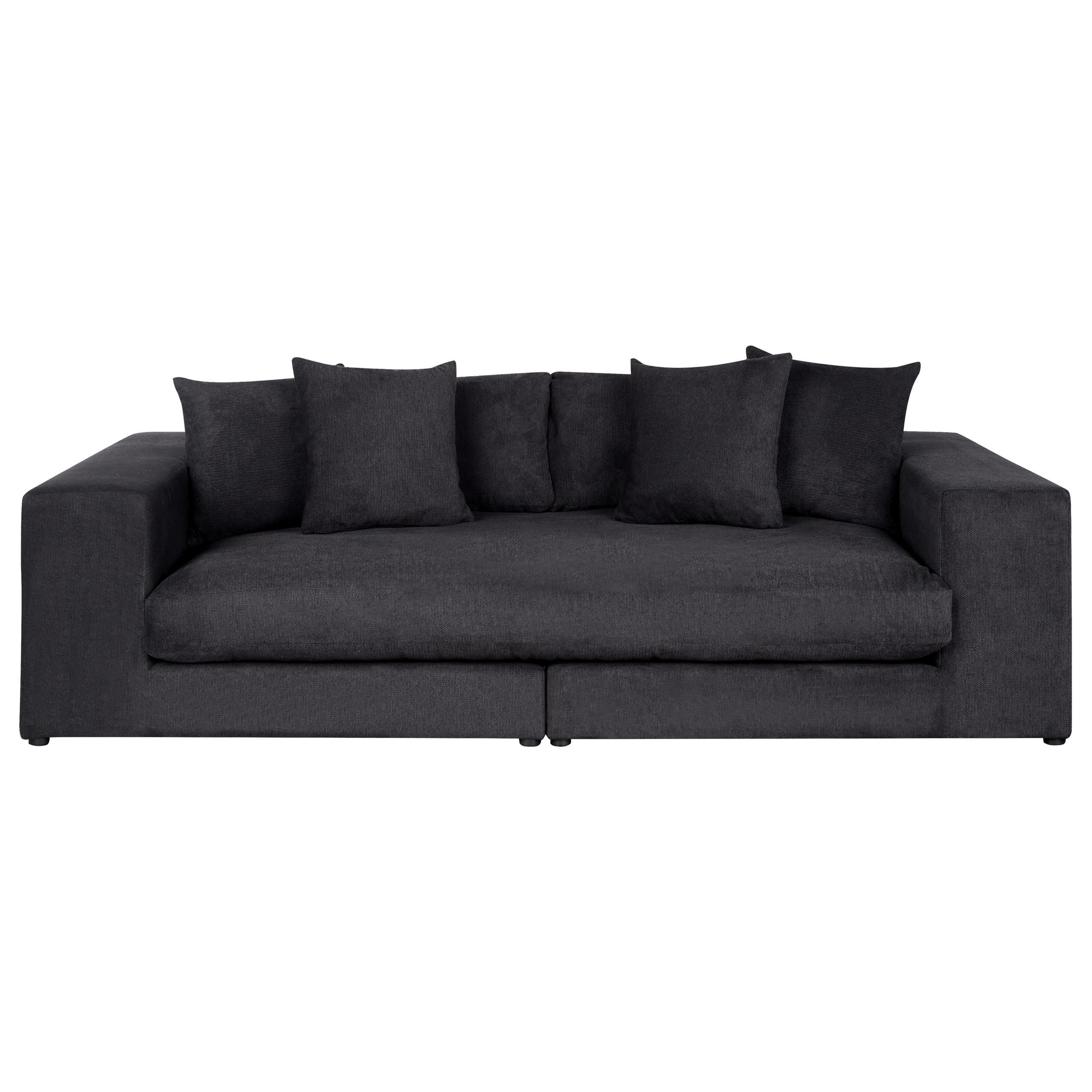 3-SITZER-SOFA schwarz mit Kissen Glorvika - Schwarz, Textil (240/58/120cm) - Beliani