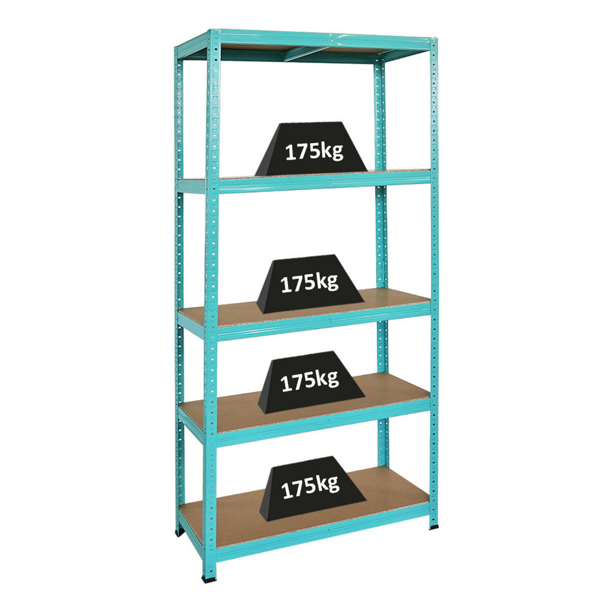 SCHWERLASTREGAL GREEN HULK, HxBxT 180x90x40cm, Fachlast 175kg, 5 Ebenen, Grün - Grün, Metall (90/180/40cm) - PROREGAL
