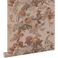 TAPETE Blumen und Vögel 50 x 900 cm - Pink, Papier (50/900cm) - ESTAhome